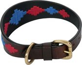 Weatherbeeta Honden Halsband Breed met Patroon - Beaufort-brown-pink-blue - Maat Xs