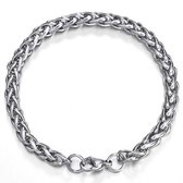 Vossenstaart Armband - 5mm - Zilver Kleurig - Staal - Schakelarmband - Armbanden Heren Dames - Cadeau voor Man - Mannen Cadeautjes