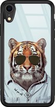 iPhone XR hoesje glass - Tijger wild | Apple iPhone XR  case | Hardcase backcover zwart