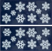 3x Kerst raamversiering raamstickers witte sneeuwvlokken 23 x 49 cm - Raamversiering/raamdecoratie stickers