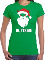 Devil Santa Kerst shirt / Kerst t-shirt hi its me groen voor dames - Kerstkleding / Christmas outfit XL