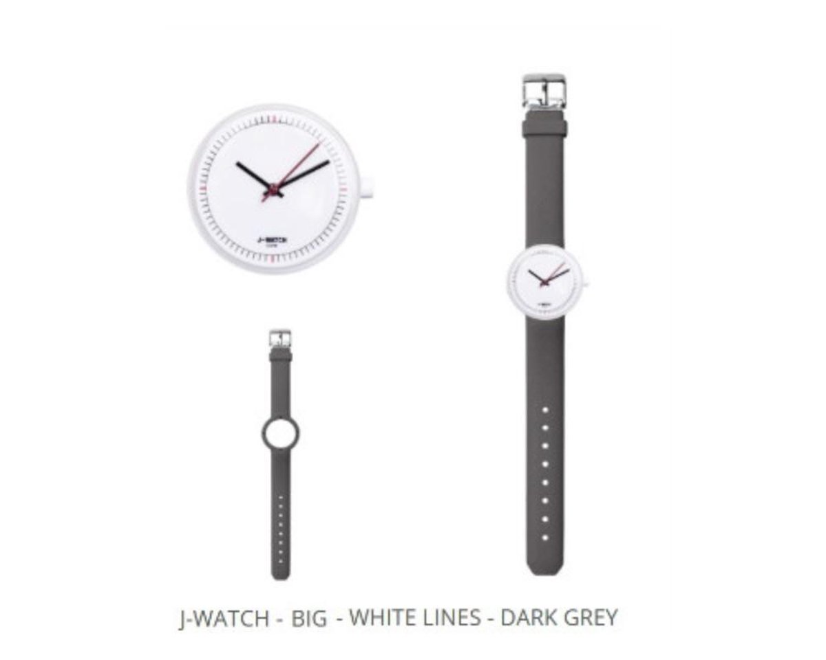 JU'STO J-WATCH horloge - donker grijs / wit - 40 mm