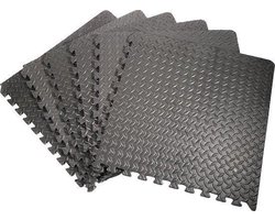 Fitness Vloermat 40x40cm (6 stuks) – Multifuntionele Vloer Mat Geschikt voor Gym / Home Trainer / Garage / Witgoed / – Hometrainer Onderlegger – Matten voor Wasmachine / Droger
