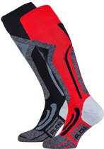 Falcon Wintersportsokken - Maat 39-42 - Mannen - Rood/zwart/grijs