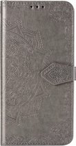 Mandala Booktype Samsung Galaxy Note 20 hoesje - Grijs