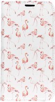 Design Softcase Booktype iPhone Xr hoesje - Flamingo