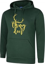 Hooded Sweater - met capuchon - Casual Hoodie - Lifestyle Hoody - Workout Sweater - Chill Sweater - Oh My Deer - Bottle Green - Maat S