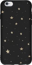 Hoesje Siliconen Geschikt voor iPhone 6s / 6 - Design Backcover Color - Meerkleurig / Gold Stars Black
