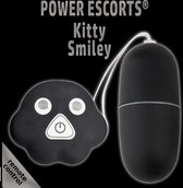 Power Escorts Kitty Smiley Zwart Vibrerend Eitje met afstandbediening - gave Cadeaubox