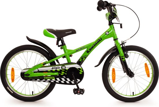 Vélo enfant Kawasaki Ninja 18 pouces vert / noir | bol.com
