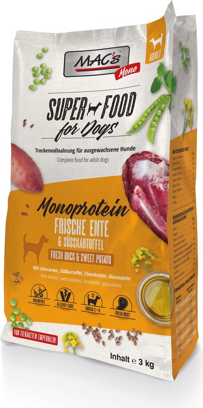 MAC's Monoprotein Hondenvoer - Eend - 3 kg
