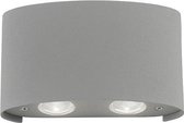 Paul Neuhaus wendy - Moderne LED Wandlamp Up Down voor buiten - 4 lichts - D 4 cm - Grijs - Buitenverlichting