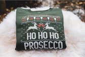 Foute Kersttrui - Chirstmas Sweater - Ho ho ho prosecco - Groen/green - M