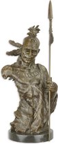 Bronzen sculptuur - Indiaanse figuur - Gedetailleerd beeld - 47,5 cm hoog