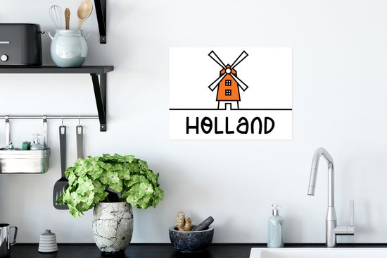 Moulin à affiches - Oranje - Wit - Holland - 40x30 cm