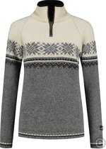 Noorse dames trui in Setesdals-design van 100% zuivere wol, Lichtgrijs (S)Norfinde Noorse damestrui in Setesdals dessin, grijs