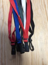 Keycord 10 mm breed  -  Lanyard -  Neklint- Sleutelkoord  met plastic haak en breek beveiliging , pak 10 stuks met diverse kleuren