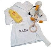 Cadeau set badjasje Happy horse stork Sky/kraamcadeau/babycadeau/kadootje4kids