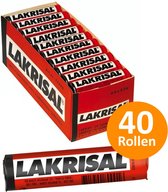 Lakrisal Salmiak snoepjes showdoos voordeelverpakking zout snoep - 40 rollen à 25 g snoepgoed