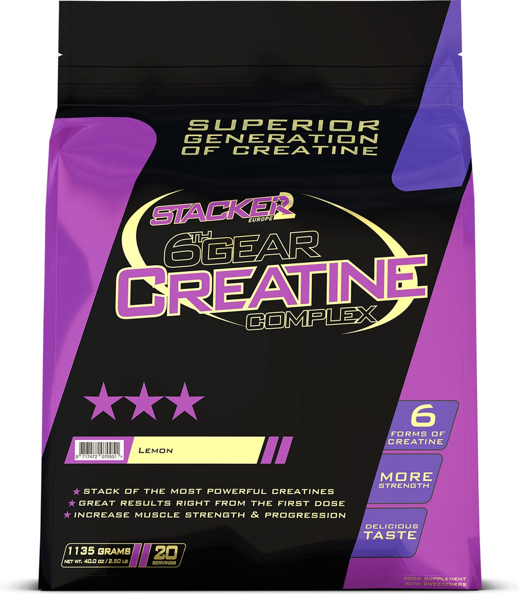 Goedkoopste Stacker 2 6TH Gear Creatine Complex - 1125 gram - Lemon