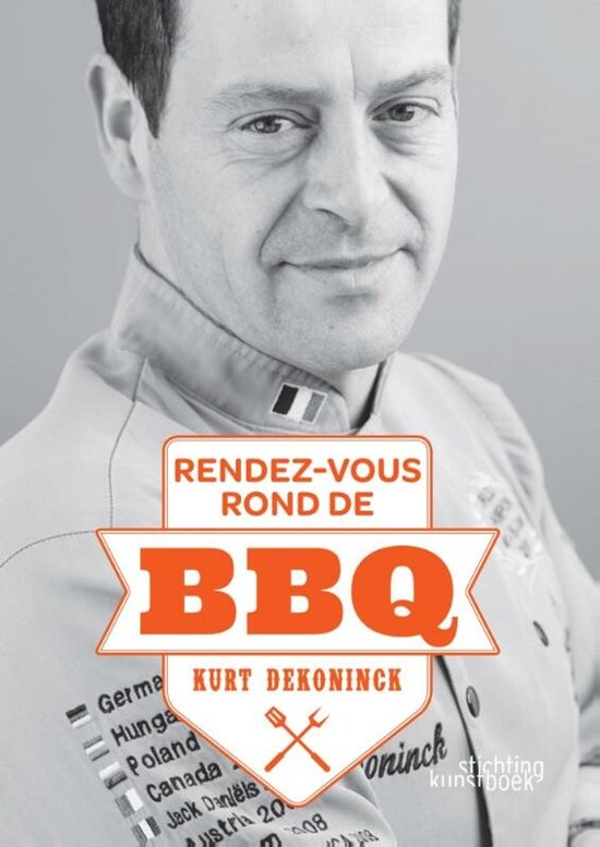Portret van Kurt Dekoninck met het "Rendez-vous rond de BBQ"-logo, die landenflags en "Kurt Dekoninck" draagt.