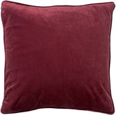 Dutch Decor FINN - Sierkussen velvet Merlot 45x45 cm - rood