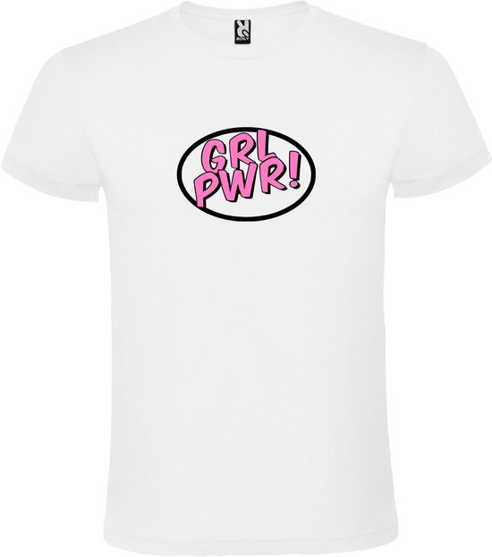 Wit t-shirt met 'Girl Power' Logo Size XL