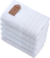 PandaHome - Handdoeken - 5 delig - 5 Handdoeken 50x100 cm - 100% Katoen - Witte Handdoek - Gastendoekjes - Handdoeken wit