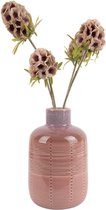 Lucy’s Living Luxe Vaas JAR Roze – ø 11.7 x 18.5 cm – hotel chique - binnen ––– accessoires – tuin – decoratie – bloemen – mat – glans – industrieel - droogbloemen