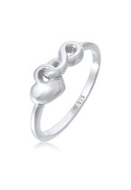 Elli Dames Ring Dames Hart Infinity Gesmolten in 925 Sterling Zilver