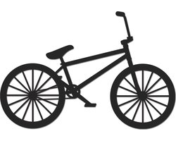 Hout-Kado - BMX Cross Fiets - Medium - Zwart - Geometrische dieren en vormen - Hout - Lasergesneden