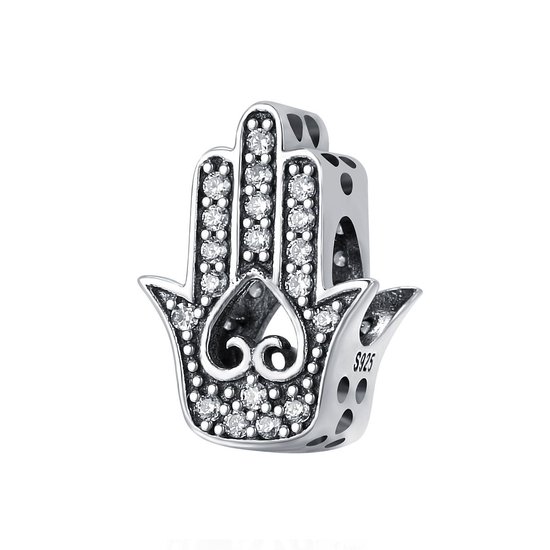 Foto: Hamsa hand van fatima bedel fatima zirkonia bead bedels beads cadeau zilverana geschikt voor alle bekende merken 925 zilver moederdag