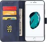 Smartphonica iPhone 7/8 leren hoesje met lipje - Blauw / Kunstleer / Book Case