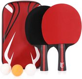 Premium Tafeltennisset - Tafeltennisbatjes met 3 Ballen en Hoes - Duurzaam - Pingpong Set