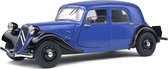 Citroën Traction (Blauw/Zwart) (25 cm) 1/18 Solido - Modelauto - Schaalmodel - Model auto - Miniatuurautos