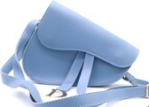 Dielay - Tas Dames - Saddle Bag - PU Kunstleer - 22x16x3,5 cm - Blauw