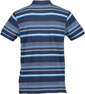 Blue Seven heren poloshirt 321130 jeansblauw streep - L