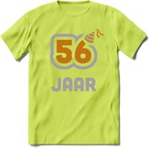 56 Jaar Feest T-Shirt | Goud - Zilver | Grappig Verjaardag Cadeau Shirt | Dames - Heren - Unisex | Tshirt Kleding Kado | - Groen - S