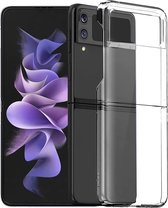 Siliconen Telefoonhoesje - Geschikt voor Samsung Galaxy Z Flip3 - Hoesje - Back Cover - Transparant