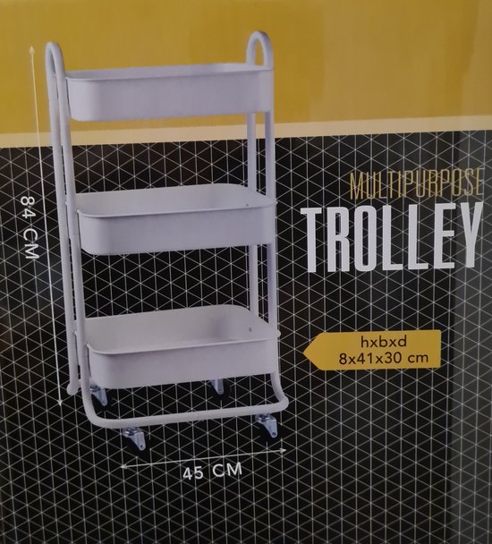 Multifunctionele trolley - bijzettafel - tafel op wieltjes - Industriele  trolley-... | bol.com