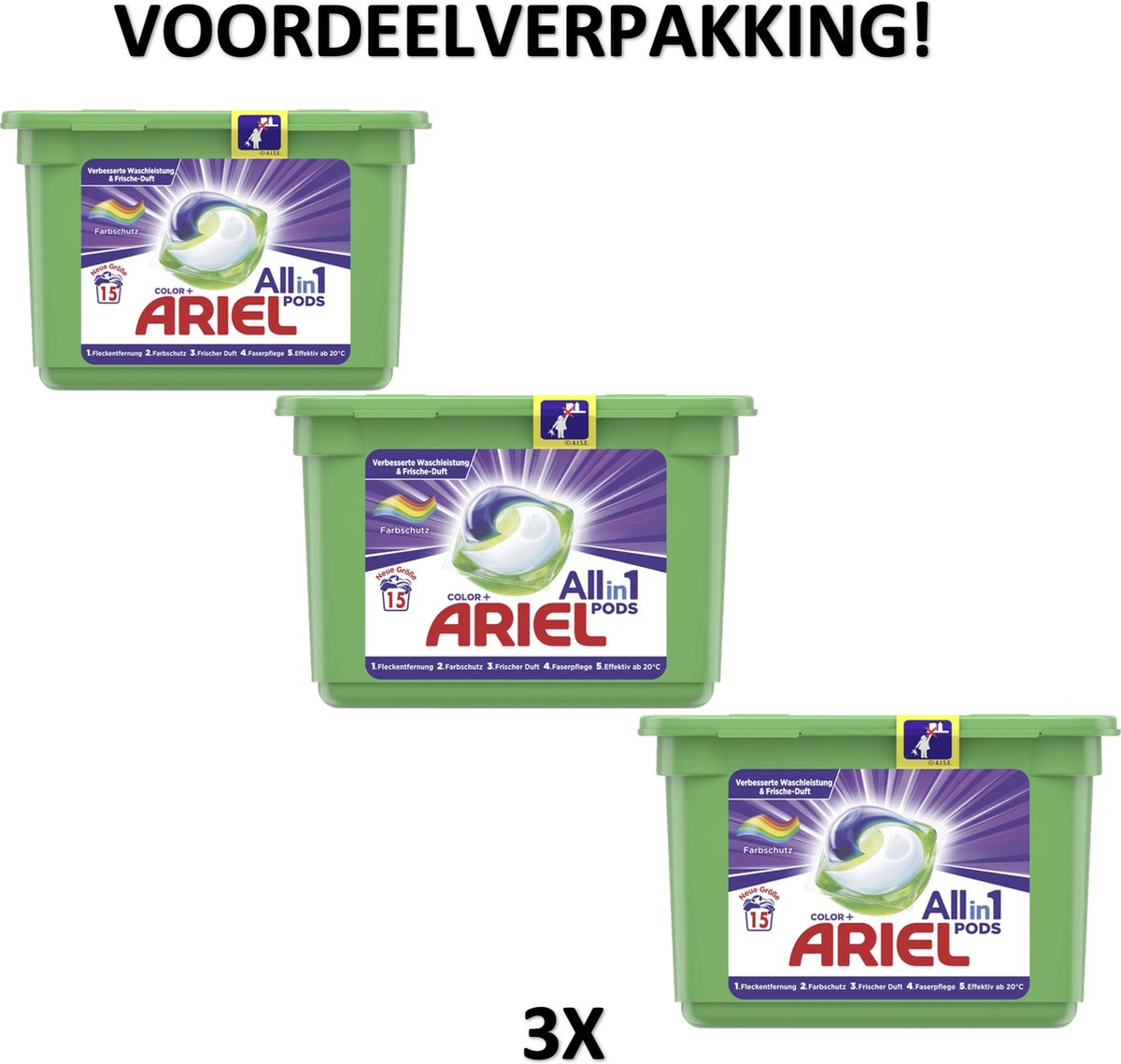 Ariel Allin1 Pods Color+ Voordeelverpakking 3 X 15 wasbeurten