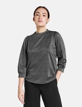 TAIFUN Dames Shirt met glittereffect Schwarz Melange-36