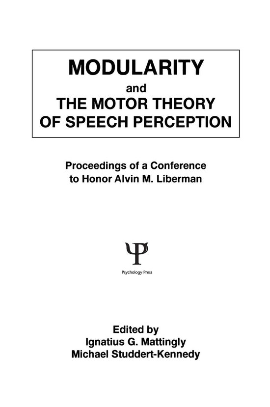 Modularity and the Motor theory of Speech Perception - cover