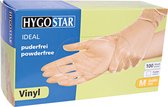 Hygostar handschoenen wegwerp vinyl maat M - 100 stuks - poedervrij en zware kwaliteit