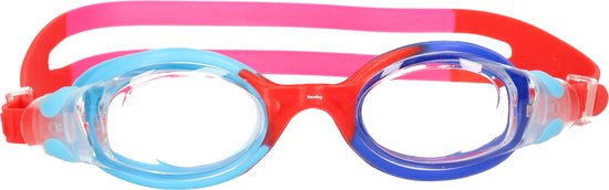 Gekleurde kinder zwembril 4-7 jaar - zwembrilletje roze/rood/blauw in opbergdoosje