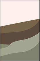 Walljar - Abstract Mountains III - Muurdecoratie - Poster met lijst