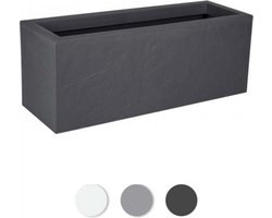 EDA Plantenbak - Bloembak - 57L - 79,5 x 29,5 x 29,5 cm - Antraciet