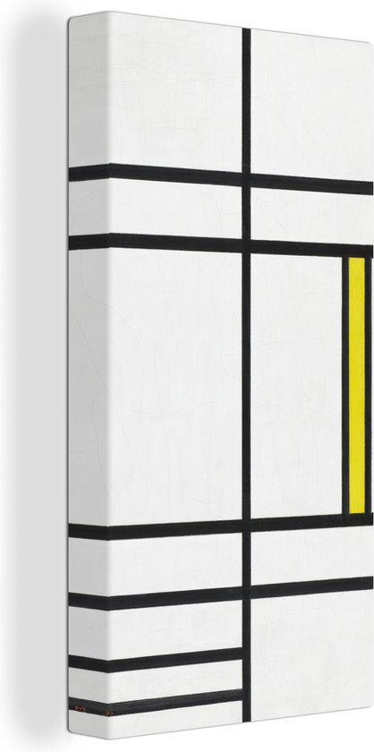 Toile Peinture Composition en blanc, rouge et jaune - Piet Mondrian - 80x160 cm - Décoration murale