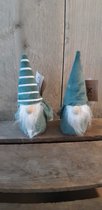 Set van 2 - Kabouters - Zittend - Sterren Goud - Gestreept - 14 cm