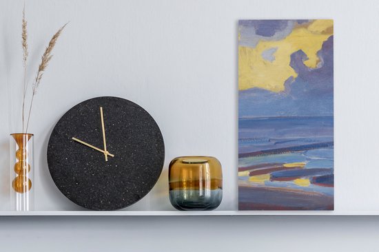 Toile Peinture A la mer - Piet Mondrian - 20x40 cm - Décoration murale